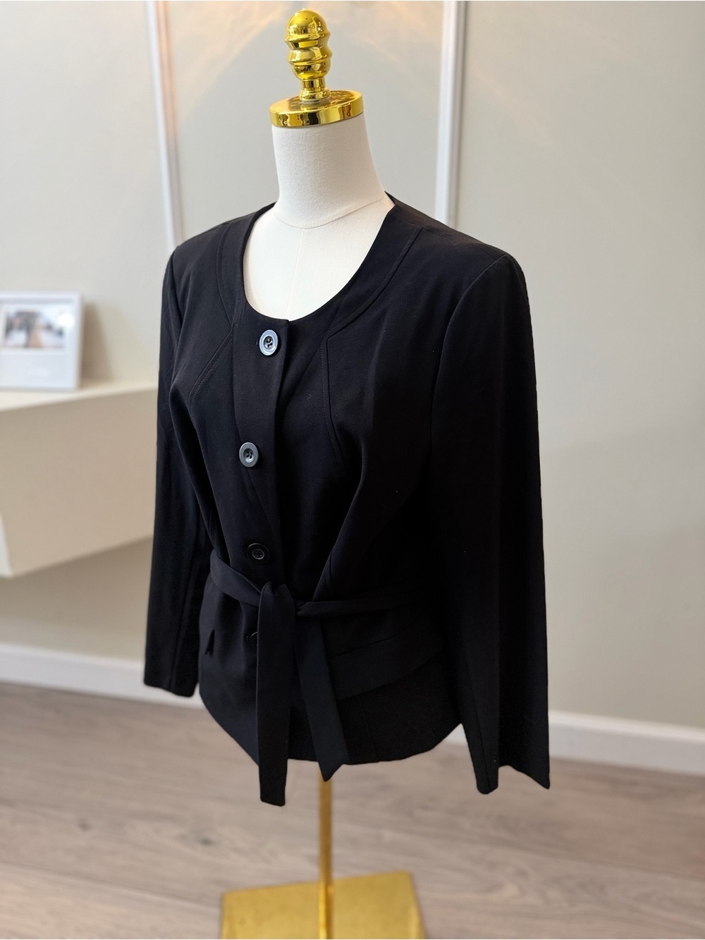 VENUS Black Tie-Waist Blazer - Picture 4 of 7